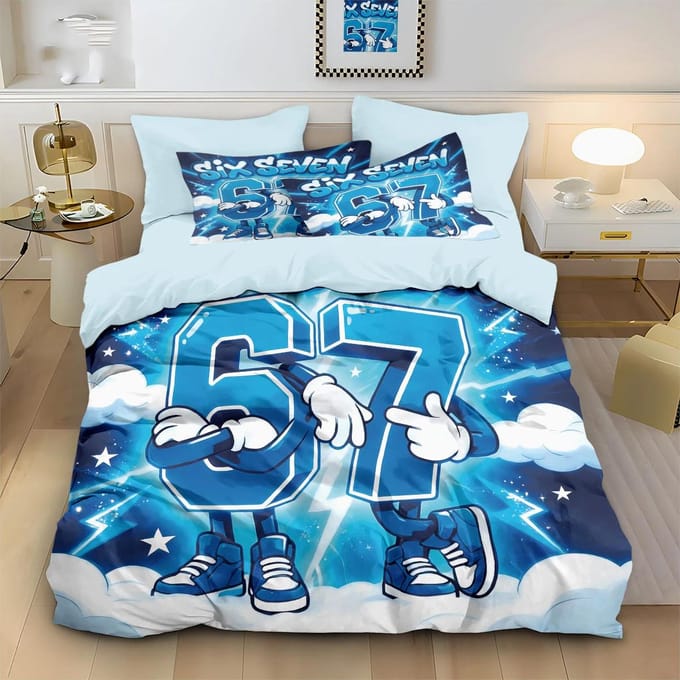 Housse de couette imprimée style graffiti 67 Element Game Controller, amusante, plusieurs tailles, décoration de literie, douce, lavable en machine 100x135cm-2pcs blue