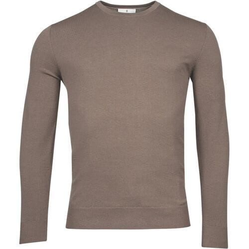 Thomas Maine Trui Crew Neck Single Knit Taupe / male