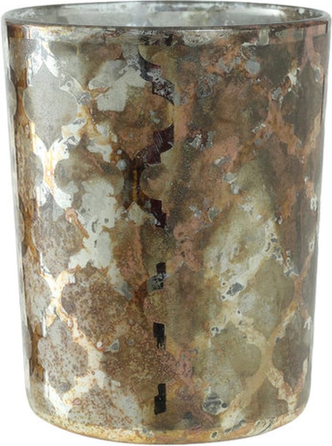 PTMD Malou Copper oxidised votive glass tealight S - set van 6