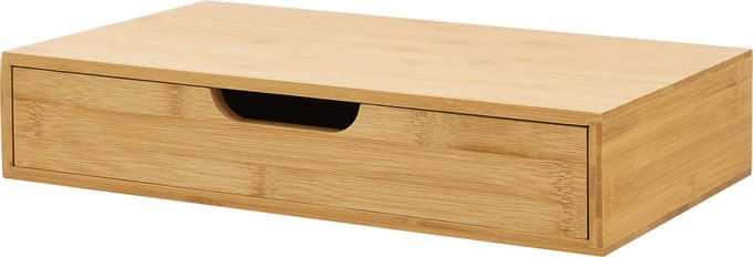 Wandplank met lade Bokn bamboe 40x24x8 cm naturel [en.casa]