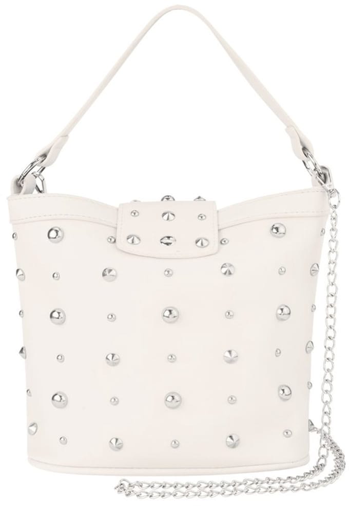 Crossbody tas - Wit - Studs - PU-leer- Punk