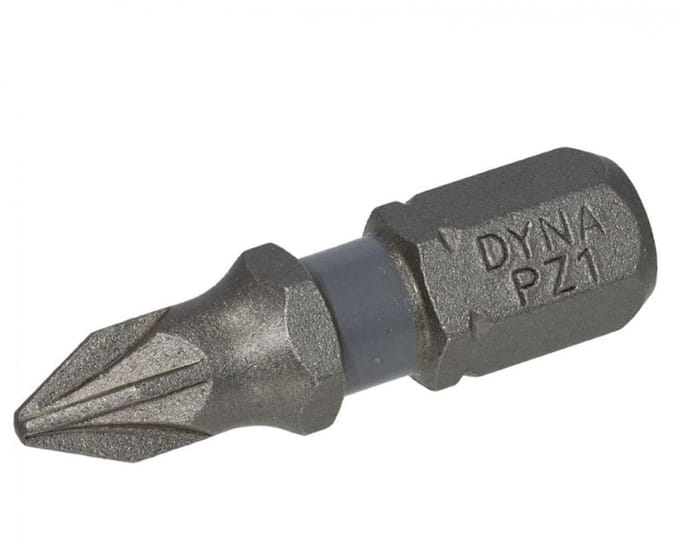 Dynaplus - Schroefbit - Pozidrive1 - 25mm - Grijs (10 stuks)