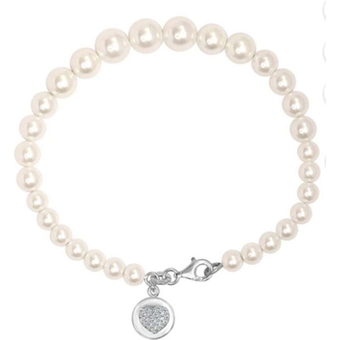 Damesparelarmband met Hart Bedel, 925 Sterling Zilver BIPU021