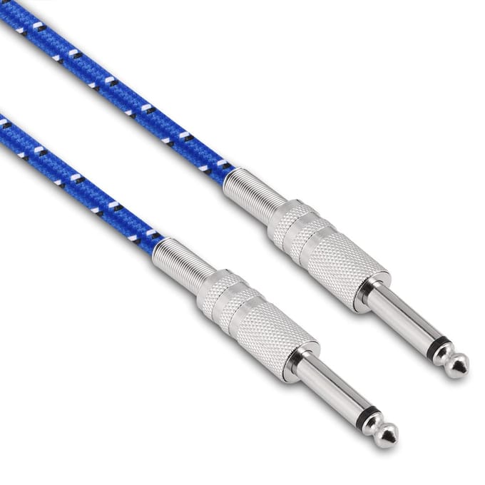 Mono Gitaarkabel Mannelijk naar Mannelijk Draadkabel 6,35mm Rechte Plug voor Elektrische Instrumenten 1m blue