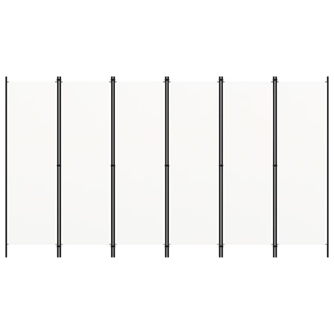 vidaXL - Kamerscherm - met - 6 - panelen - 300x180 - cm - wit