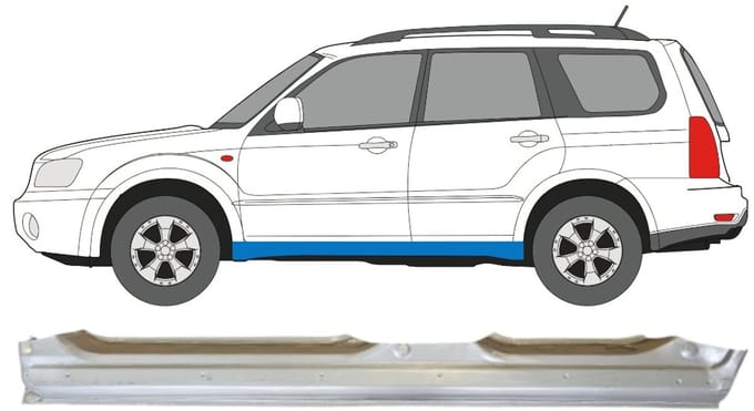 Volledige dorpel voor Subaru Forester SG 2002-2008 / Links