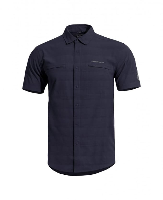Pentagon Ripple Sunproof Overhemd Met Korte Mouwen Blauw L Man