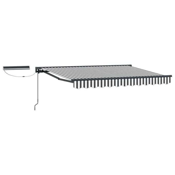 vidaXL - Elektrisch - Uitschuifbare - Zonneluifel - Antraciet - en - Wit - 3 - x - 2,5 - m