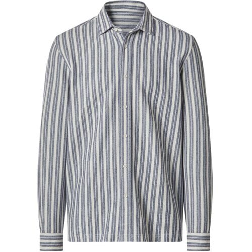 ESMARA MEN Heren overhemd (Wit/blauw, L)