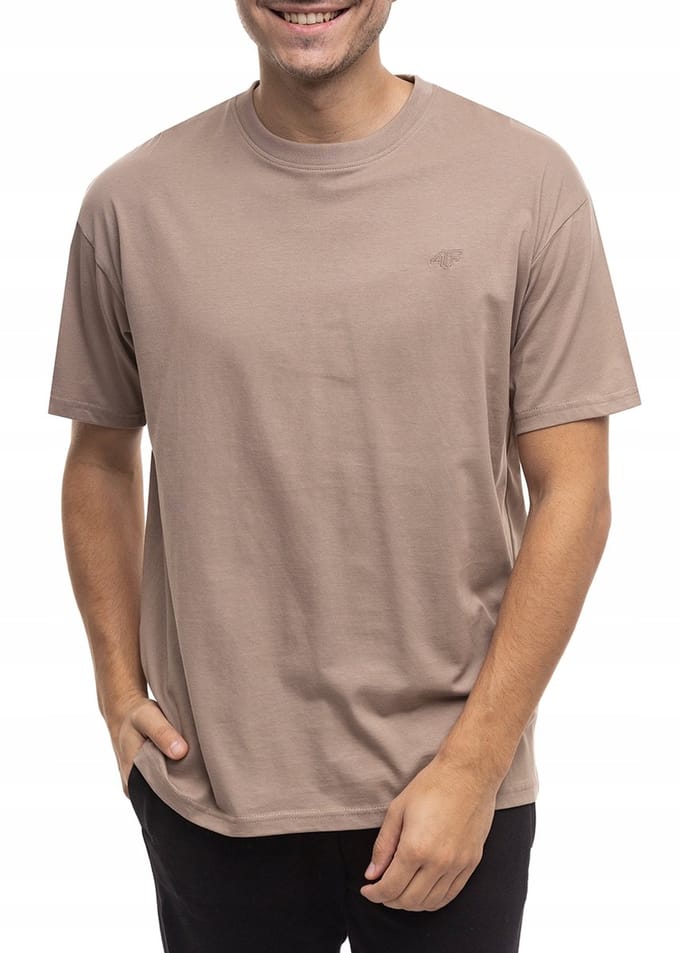 4F T-shirt Heren - Bruin - Katoen - Maat S