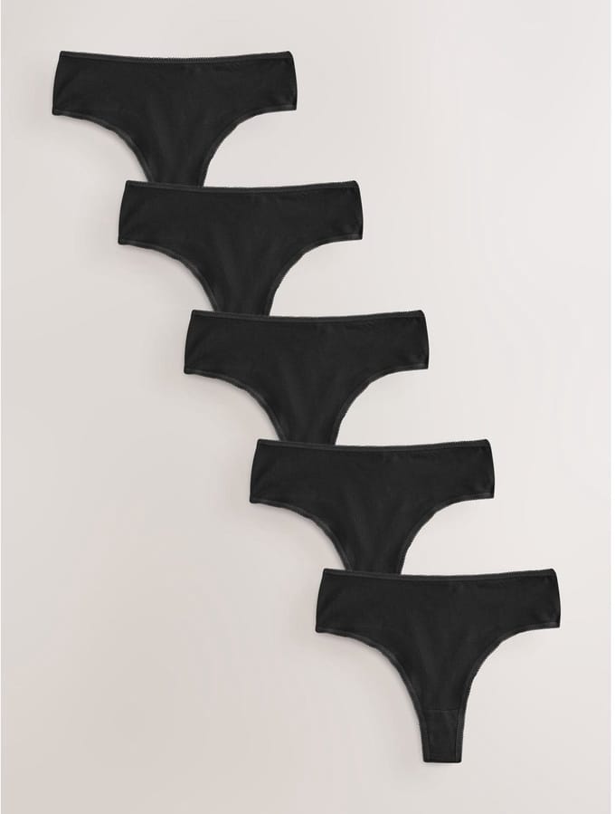 Next - Dames - Set van 5 slips met hoog katoengehalte - Zwart