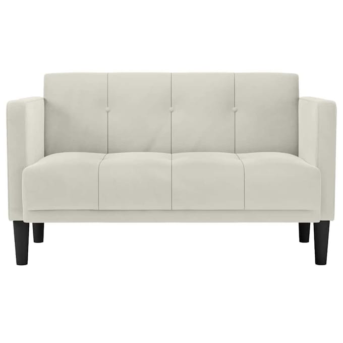 vidaXL - Loveseat - bank - crème - 111 - cm - fluweel