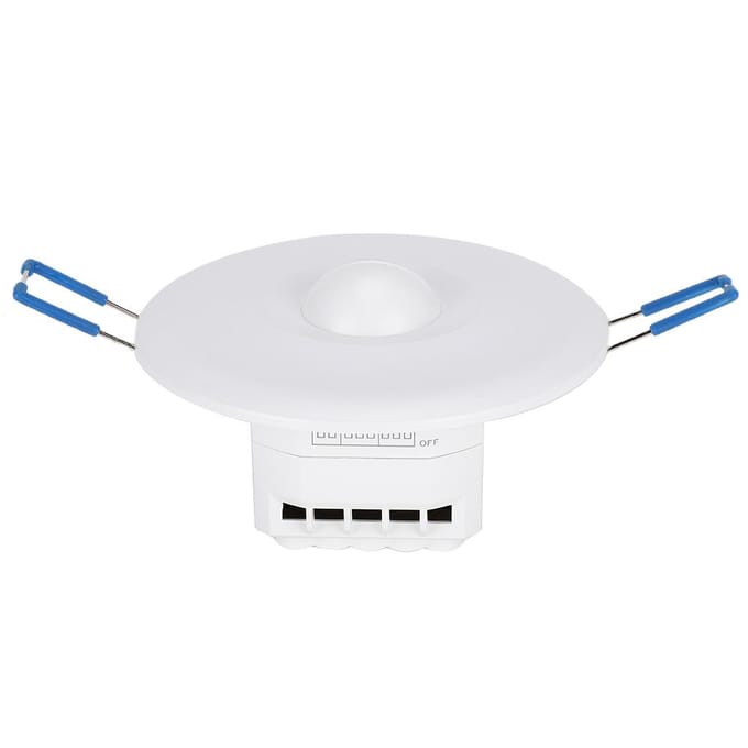5,8 GHz Ingebouwde Instelbare Microgolf Radarsensor Lichaamsbewegingsmelder Lichtschakelaar voor Gang white