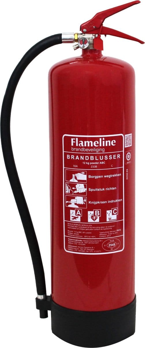 Poederblusser 12KG inclusief Keuringssticker en wandbeugel