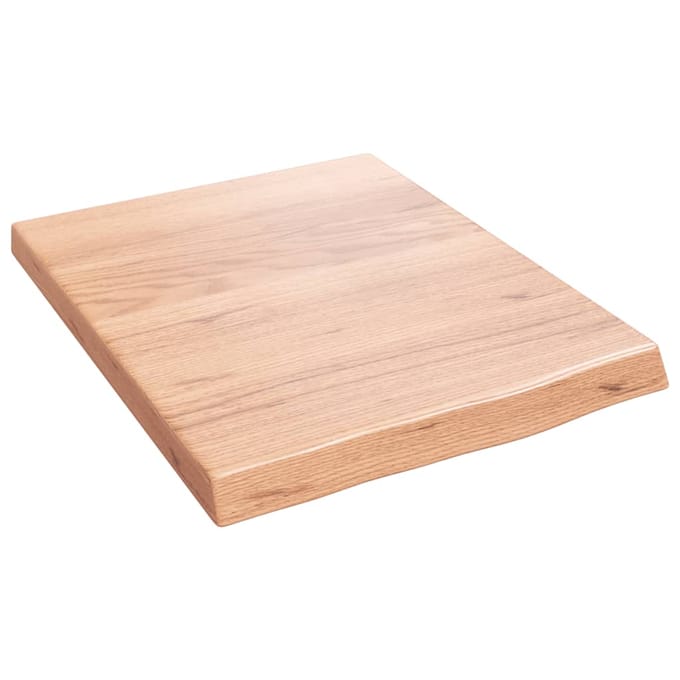 vidaXL - Wastafelblad - 40x50x(2-4) - cm - behandeld - massief - hout - lichtbruin