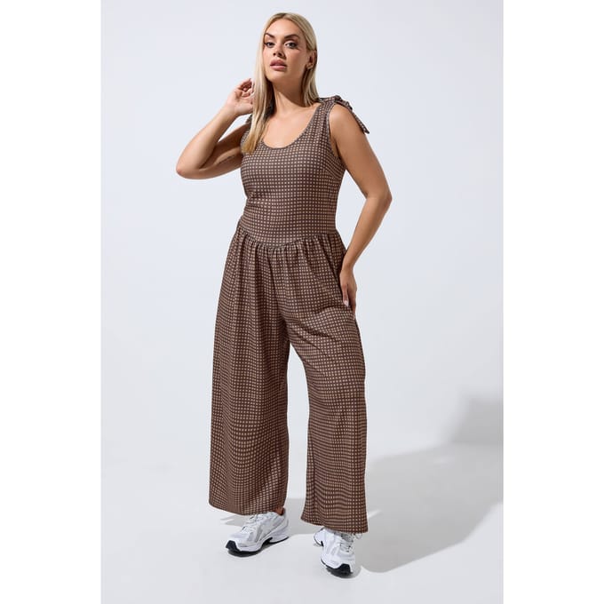 Limited Collection Bruine Geruite Jumpsuit Size 48