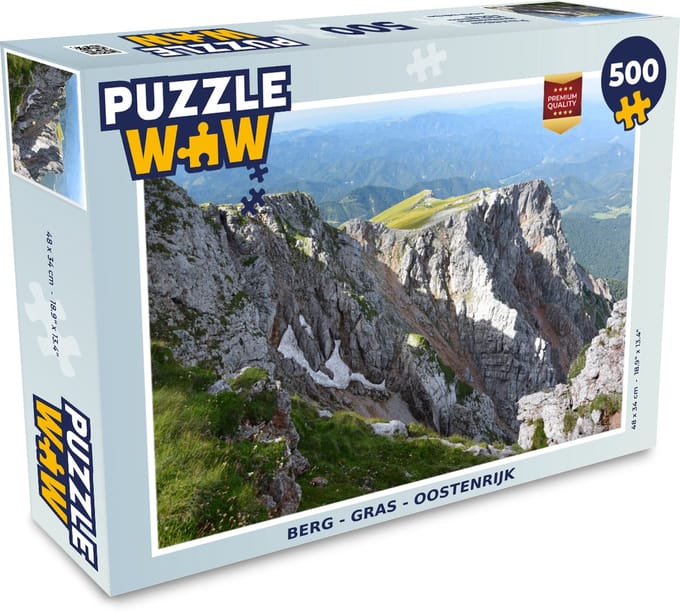 Puzzel Berg - Gras - Oostenrijk - Legpuzzel - Puzzel 500 stukjes