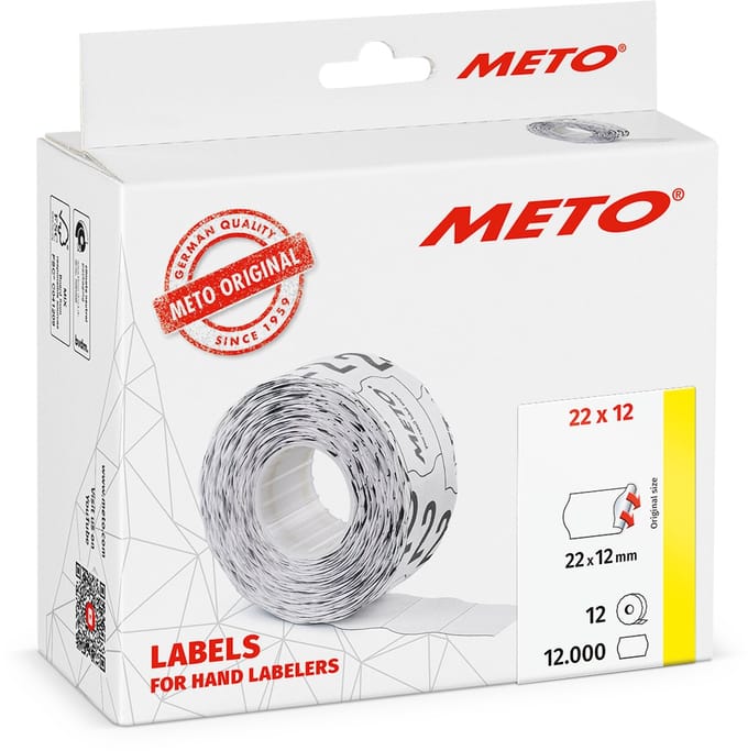 Etiketten Meto 22x12 Wit Permanent