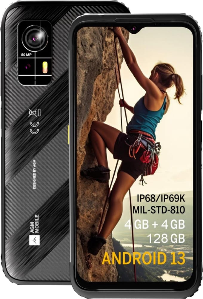 AGM H6 LITE Rugged Smartphone 6.56-inch 90Hz Display 8GB RAM (4+4) + 128GB ROM Android 13