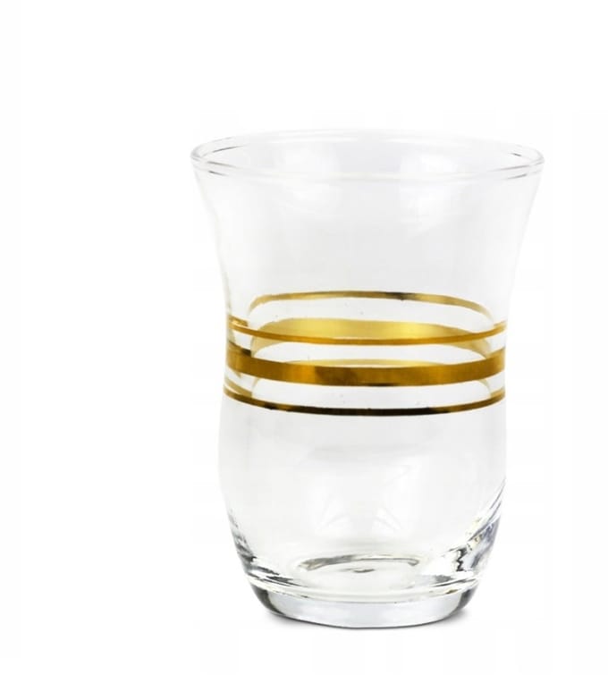 Elegante theeglas met gouden decoratie, 80 ml, 1 stuk