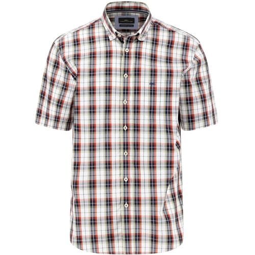 Fynch-Hatton Overhemd Combi Checks Button Down Light Khaki / male