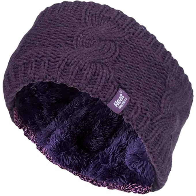 Dames fleece gevoerde thermo oorwarmer hoofdband - Paars