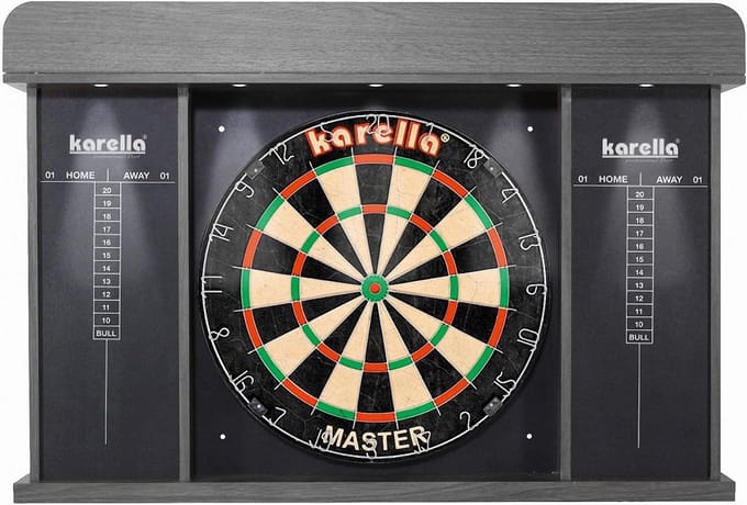 Dartbordkast met LED Verlichting en Scorebord