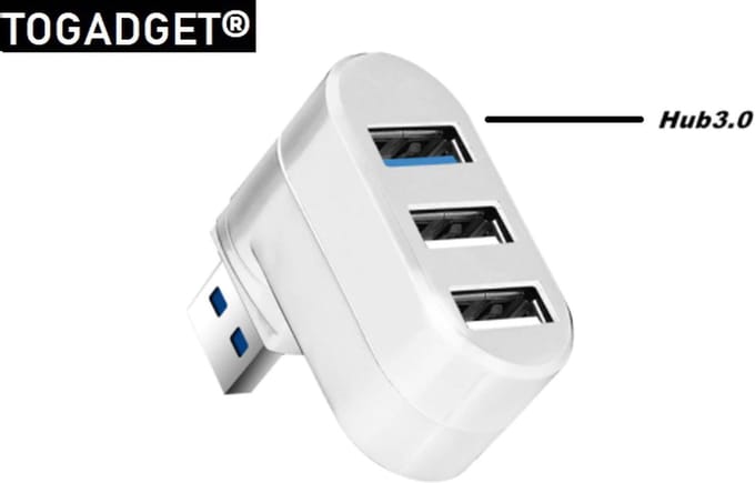 Togadget® - USB Hub 3.0 Adapter Draaibaar - usb splitter - usb meerdere poorten