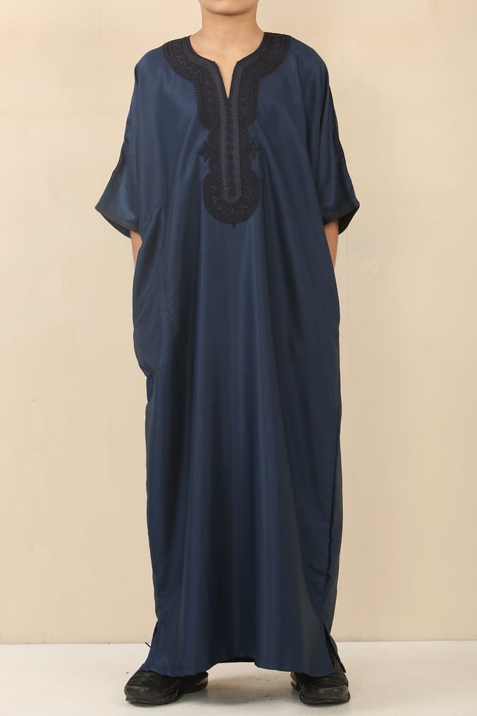 Kinderjongens blauwe Marokkaanse Thobe Djellaba Jubba Robe Eid