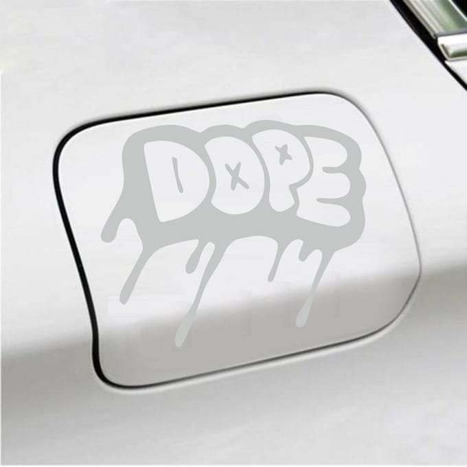 Bumpersticker - Dope - 12,3 X 14,8 - Licht Grijs