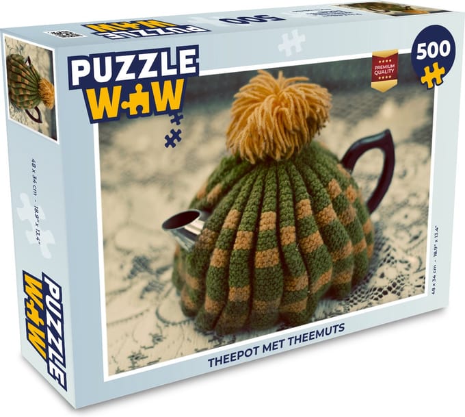 Puzzel Theepot met theemuts - Legpuzzel - Puzzel 500 stukjes
