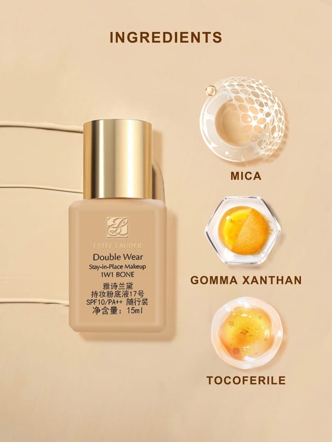 1W1 Bone Estée Lauder Double Wear 15ml - SPF10 24H Oliecontrole Foundation 1w1 15ml(mini) beige