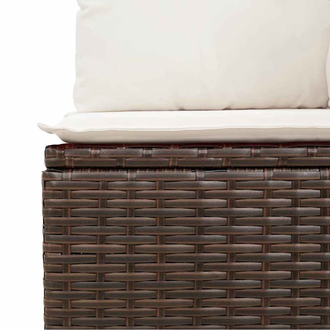 vidaXL - 6-delige - Loungeset - met - kussens - poly - rattan - bruin