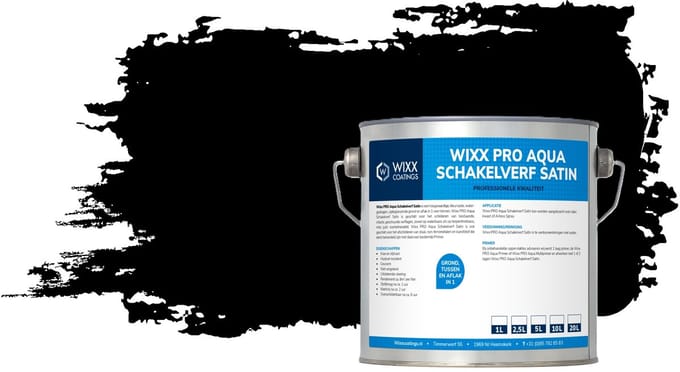 Wixx PRO Aqua Schakelverf Satin - 20L - RAL 9005 | Gitzwart