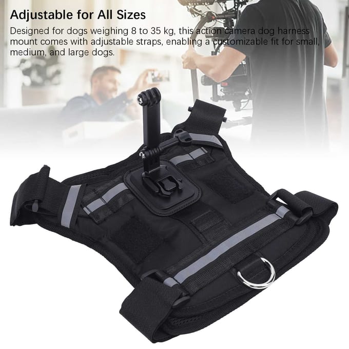 Hondentuigbevestiging voor Actiecamera Nylon Borst- en Rugfixatie Huisdierentuig Camera Bevestigingsvest voor gray