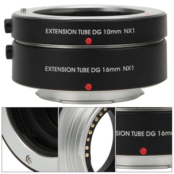 NX1 Autofocus Macro Verlengbuis Adapterring 10mm+16mm voor Samsung NX Mount Camera black