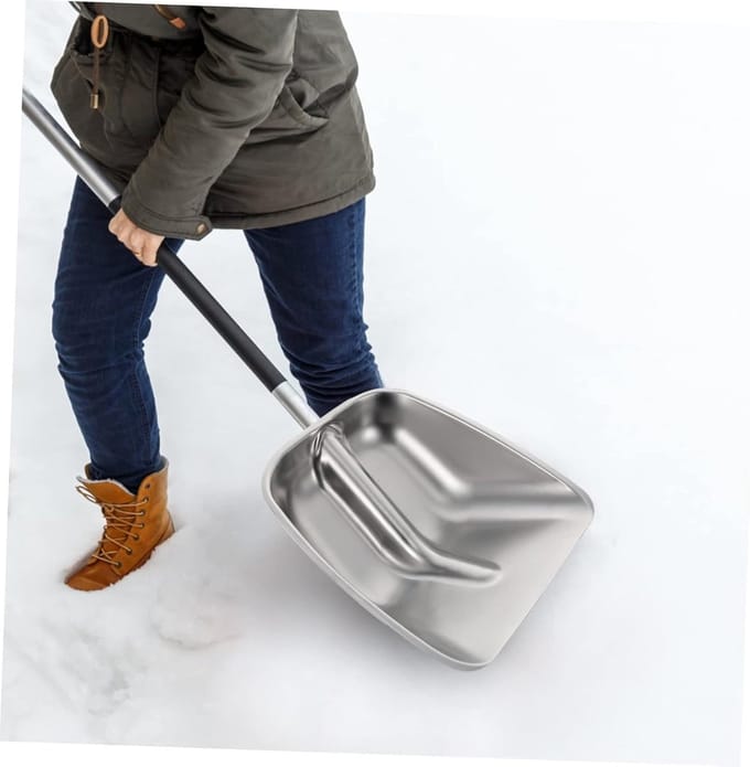 Sneeuwschep - Sneeuwschuiver Schep - Sneeuw Ruimen - Roestvrij Staal - 36x26 cm - Zilver
