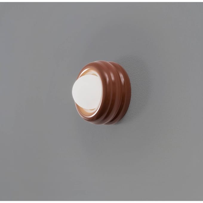 Argon Wandlamp Tina, terracotta/opaal, glas, Ø 19 cm