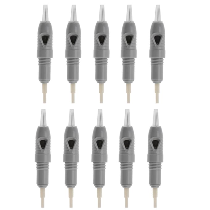 10Pcs Eyebrow Lip Tattoo Cartridge Rotary Micro needle Disposable Sterile Needle (5FP) gray