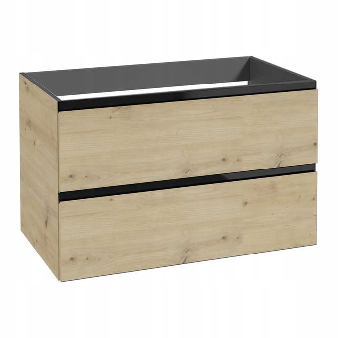 STAMAR - Badkamerkast 80cm met Wandcloset - Badkamermeubel - Eik artisan