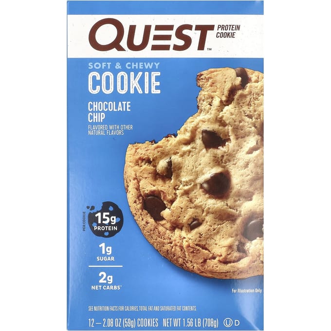 Quest Nutrition, Biscuits Protéinés, Pépites de Chocolat, 12 sachets, 2,08 oz (59 grammes) chaque