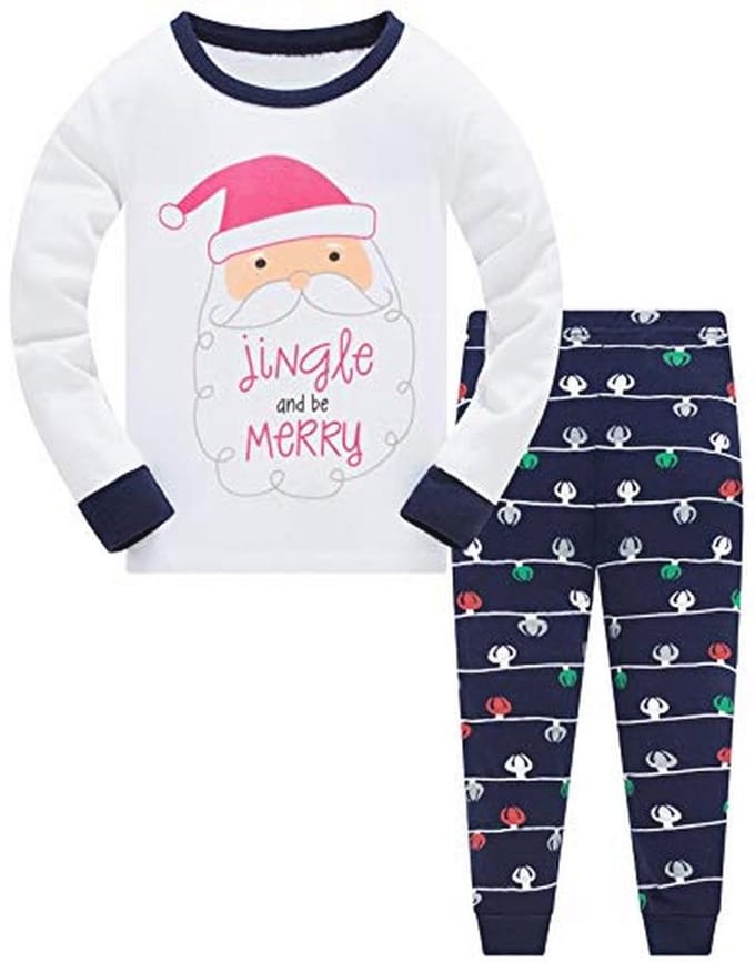 Kerst Pyjama Set voor Kinderen - Unisex, Lange Mouwen, 2 Delig, 1-12 Jaar