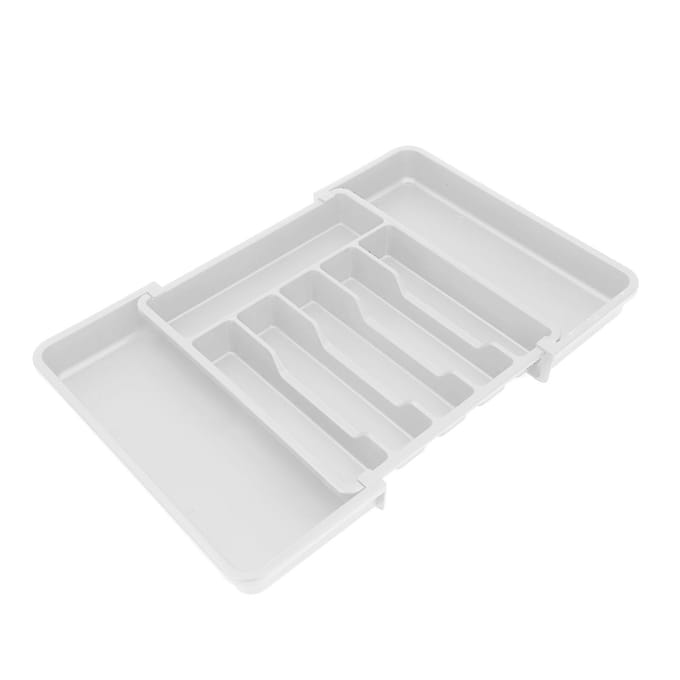 Uitschuifbare Lade Organizer Geclassificeerde Opbergruimte Bestek Bestek Keukengerei Bak voor Keuken Wit gray