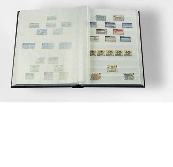 Leuchtturm Postzegelinsteekalbum Basic W 32 witte bladzijden - rood