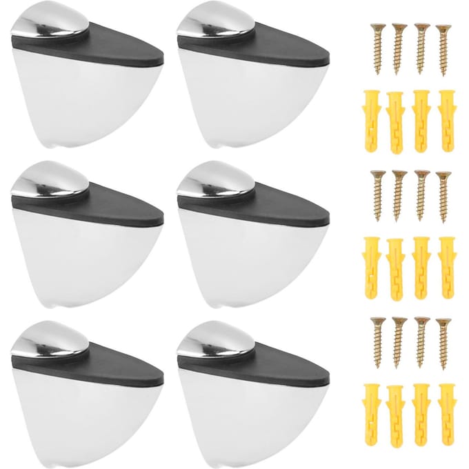 6 Pièces Pince à Verre K169 Pince Bouche de Poisson Portable Support de Rayon en Verre Réglable pour Maison Magasin