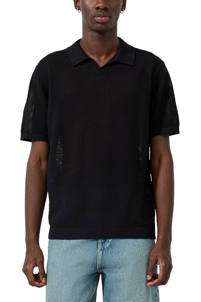 Polo in fijn textuurgebreid QS