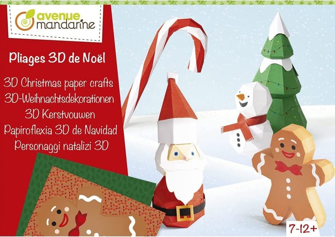 Creatieve doos - 3d kerstfiguren om te bouwen Avenue Mandarine
