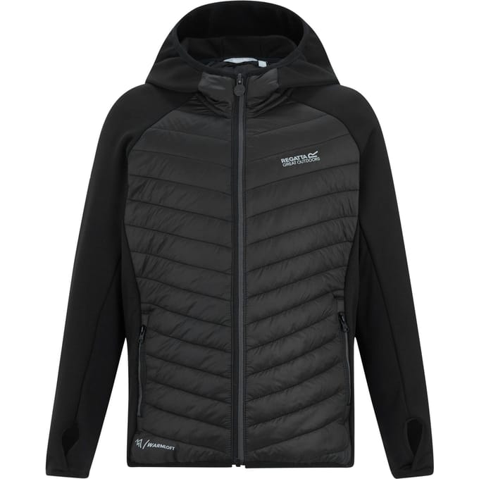 Regatta Kinderen/Kids Andreson Hybride Gewatteerde Jacket (Zwart/Seal Grijs)