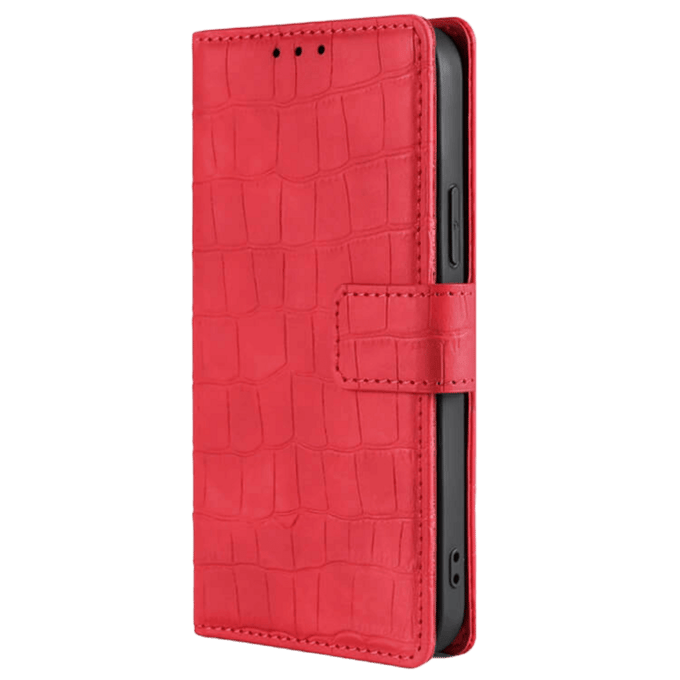 Mocaa  Samsung Galaxy A12 Bookcase Hoesje Krokodillenleer Rood