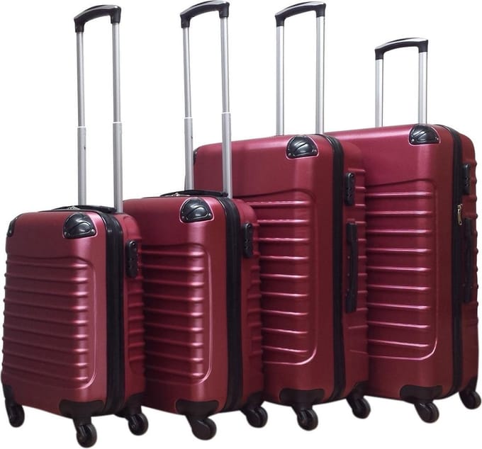 Quadrant 4 delige ABS Kofferset - Bordeaux Rood